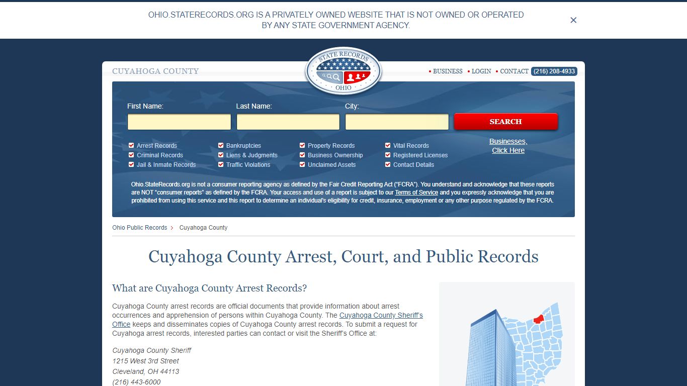 Cuyahoga County Arrest, Court, and Public Records